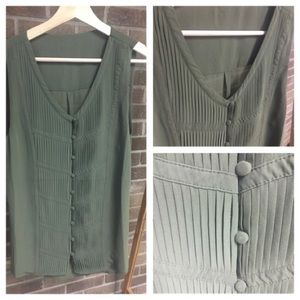 Olive green pleated tank